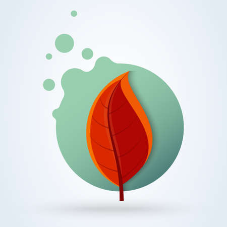 Eco icon Orange Leaf Logo. Healthy and Nature symbol.のイラスト素材