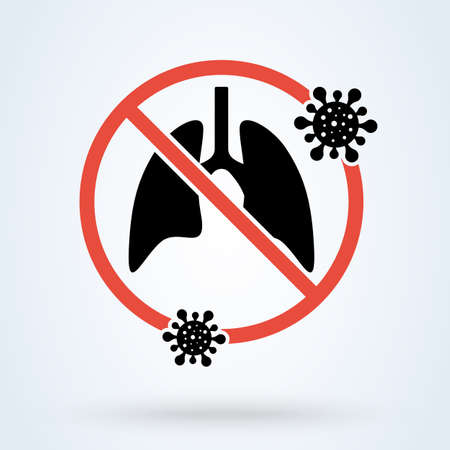 Lung anatomy and viruses. bacteria causing disease. Vector illustrationのイラスト素材