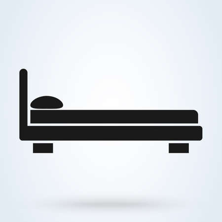 bed pillow and blanket side view. icon simple vector illustrationのイラスト素材