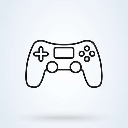 Game controller line icon. Video game console. Vector illustrationのイラスト素材