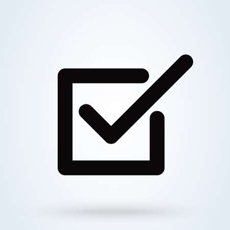 Black Check mark in box sign icon. Tick symbol in black color, vector illustration.のイラスト素材