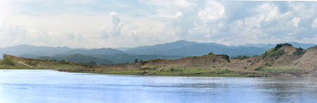 Mountain river valley panorama landscape. Lankaran river, mountain river in the Azerbaijan.の写真素材