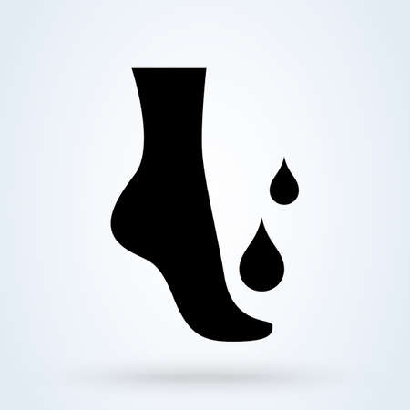 Feet massage aroma oil. Pedicure spa female feet icon. Vector illustrationのイラスト素材