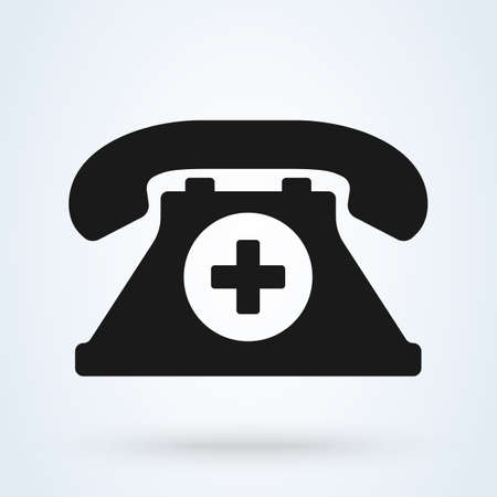 Emergency call flat icon, medicine and healthcare, medical support sign vectorのイラスト素材