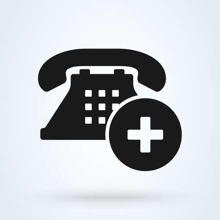 Emergency call flat icon, medicine and healthcare, medical support sign vectorのイラスト素材