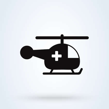 Medical helicopter on white background. Health Care Vector illustrationのイラスト素材