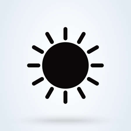 Sun icon. summer symbol on white background. Vector illustrationのイラスト素材
