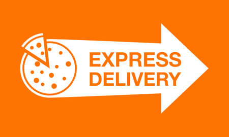 Pizza express delivery. Fast Delivery Template Design Vector.のイラスト素材