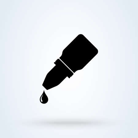 Dropper bottle icon in flat design style isolated on white background.のイラスト素材