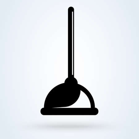 Rubber plunger for pipe cleaning icon. Toilet plunger vector icon. Symbol, logo illustration.のイラスト素材