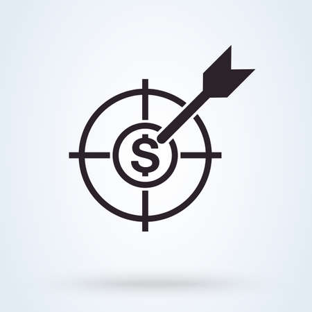 dollar target. vector Simple modern icon design illustration.のイラスト素材