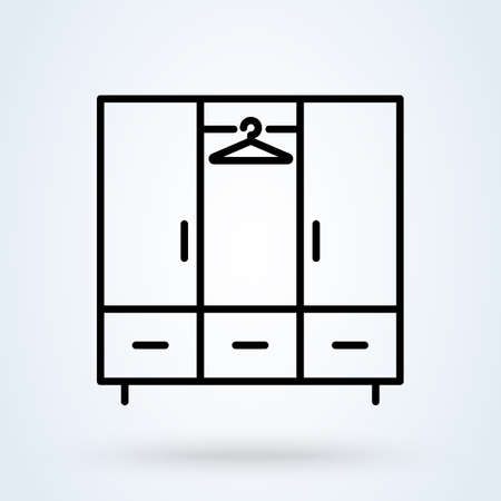 Wardrobe line icon. vector Simple modern design illustration.のイラスト素材