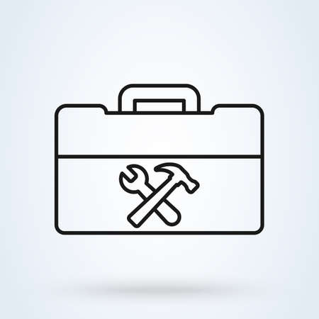 Toolbox vector icon in line style. Repair service logo template.のイラスト素材