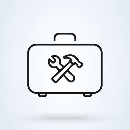 Toolbox vector icon in line style. Repair service logo template.のイラスト素材