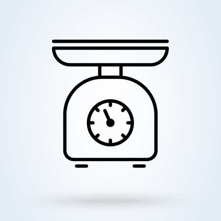 Domestic weigh scales line. vector Simple modern icon design illustration.のイラスト素材