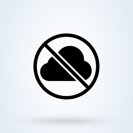 backup data Stop sign icon or logo. Cloud sync or cloud refresh concept. Prohibited Data Storage Cloud vector illustration.のイラスト素材