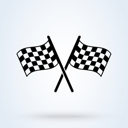Checkered racing flag sign icon or logo. Checkered flag concept illustration.のイラスト素材
