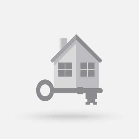 For rent house, concept. Template for sale, house for rent. Vector illustration straight design.のイラスト素材
