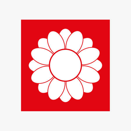 Flower vector icons set. Isolated black illustration for graphic and web design.のイラスト素材