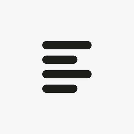 Left alignment icon. Simple text alignment sign for websites and mobile apps.のイラスト素材