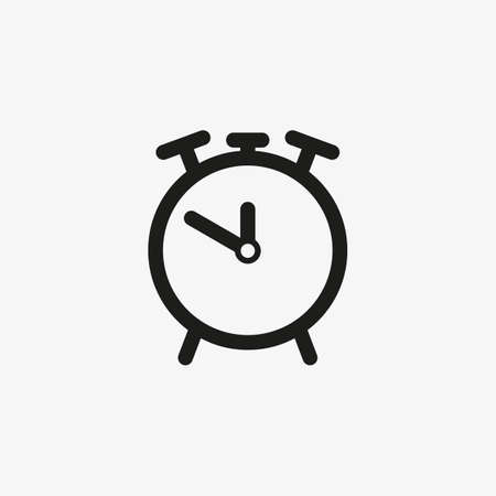 Line vector Alarm clock icon isolated on white background.のイラスト素材