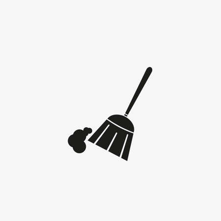 Broom vector icon isolated on white background.のイラスト素材