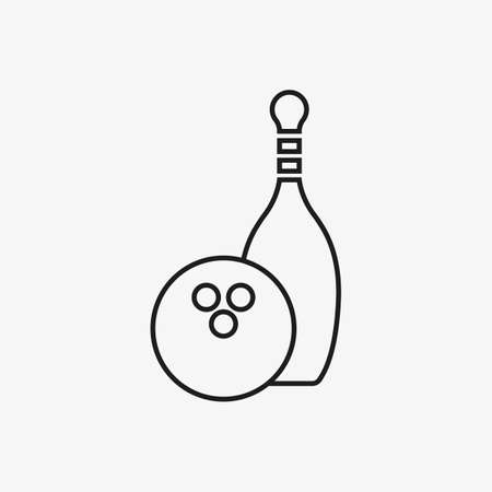 Bowling icon, ball and pin. Sports and recreation concept.のイラスト素材