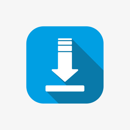Download icon. Arrow point to down. File download symbol for web and mobile interface design. UI concept.のイラスト素材