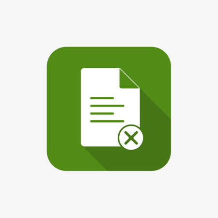 File with cancellation cross sign. Delete or cancel document icon.のイラスト素材