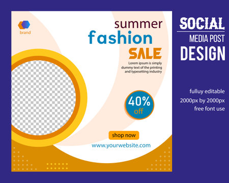 Modern fashion social media post templateのイラスト素材