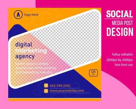 Digital marketing agency post and social media banner templateのイラスト素材