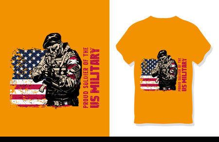 US military t shirt design vectorのイラスト素材