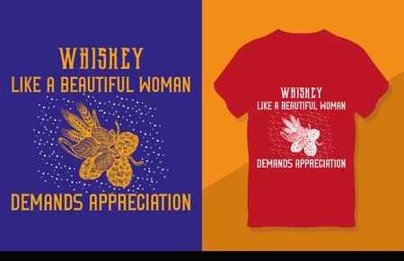 Whiskey t shirt design vectorのイラスト素材