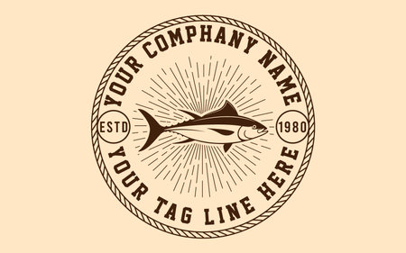 Vintage fishing logo vector artのイラスト素材