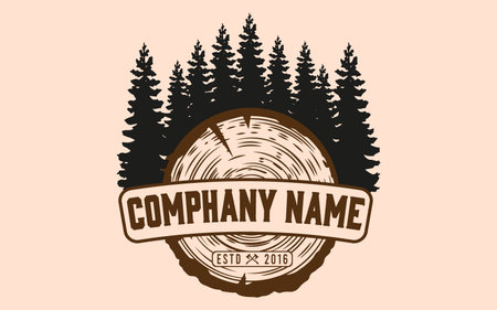 Woodworking vintage logo designのイラスト素材