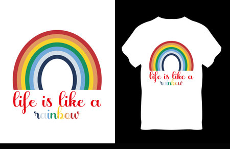 Rainbow t shirt design vectorのイラスト素材