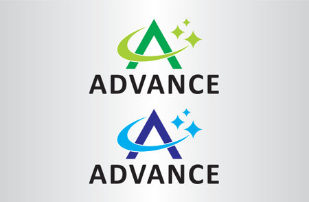 Advance Logo Design with Creative Modern Trendy Typography. Minimalist, Creative, Unique, Simple, Flat, Modern Logo Design. This logo icon incorporate with abstract shape in the creative way.のイラスト素材