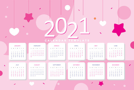Calendar 2021 Professional design templateのイラスト素材