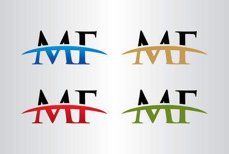 MF Logo Design with Creative Modern Trendy Typography. Minimalist, Creative, Unique, Modern Logo Design. This icon incorporate with abstract shape in the creative way.のイラスト素材