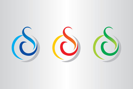 S Logo Design with Creative Modern Trendy Typography. Minimalist, Creative, Unique Logo Design. This logo icon incorporate with abstract shape in the creative way.のイラスト素材