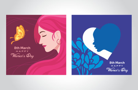 Women's Day 8th March, Illustration Design Templateのイラスト素材