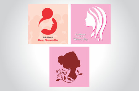 Women's Day 8th March, Illustration Design Templateのイラスト素材