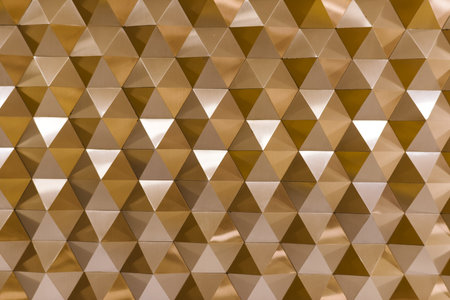 Golden 3D geometric texture in copper for 3d living room bedroom TV 3D wallpaper home decoration mural wallpaper for wallsの写真素材
