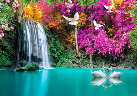 3d amazing natural wallpaper, Carnival mask on the beach for 3d living room bedroom TV 3D wallpaper home decoration mural wallpaper for wallsの写真素材