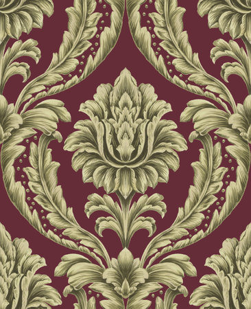 Classic seamless vintage style floral pattern with elements for 3d living room bedroom TV 3D wallpaper home decoration mural wallpaper for wallsの写真素材