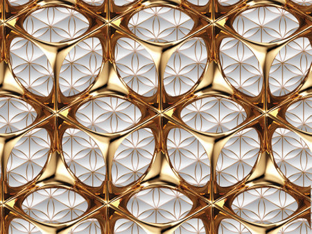 Golden stained windows with pattern background for 3d living room bedroom TV 3D wallpaper home decoration mural wallpaper for wallsの写真素材