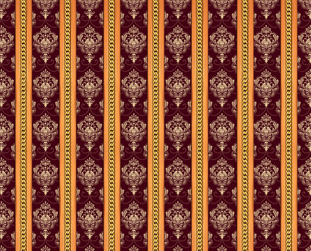 Thai style art pattern with texture and bars traditional thai fabric ornaments background with stripes and rowsの写真素材