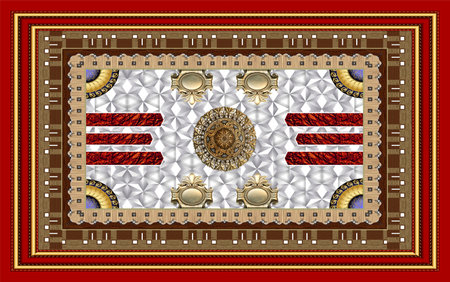 Carpet of thai art style, Roof design graphics illustration background and borderの写真素材