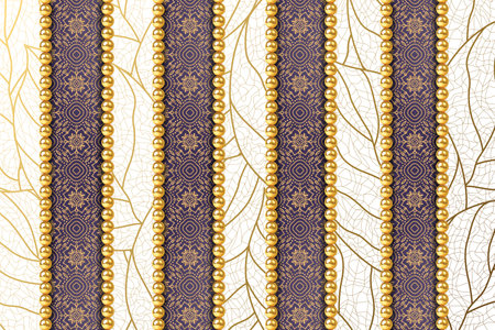 Thai style art pattern with texture and bars traditional thai fabric ornaments background with stripes and rowsの写真素材