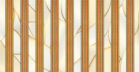 Thai style art pattern with texture and bars traditional thai fabric ornaments background with stripes and rowsの写真素材
